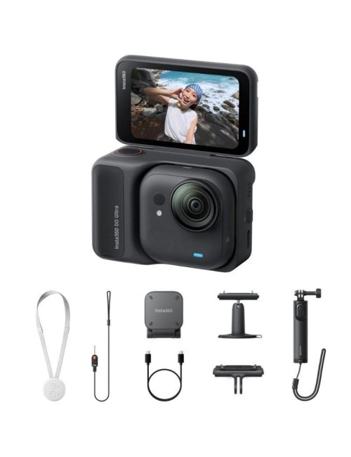 Cámara Digital Deportiva Insta360 GO Ultra Pack Creador/ 4K/ Ángulo de visión 360º/ Negra