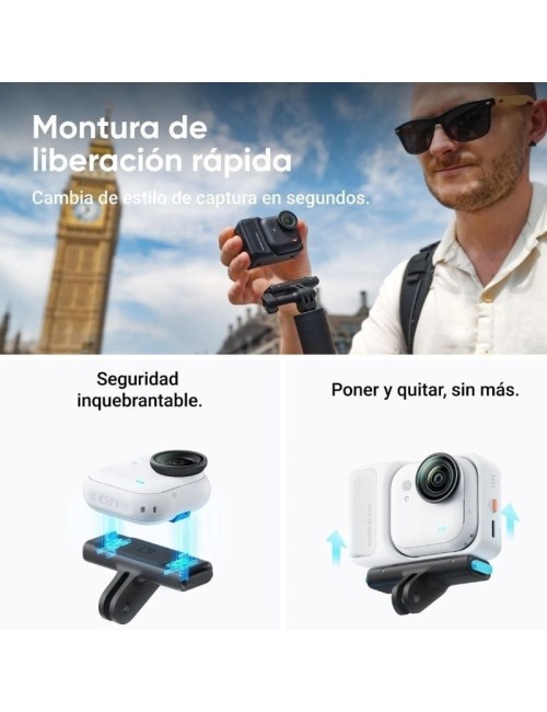 Cámara Digital Deportiva Insta360 GO Ultra Pack Creador/ 4K/ Ángulo de visión 360º/ Negra