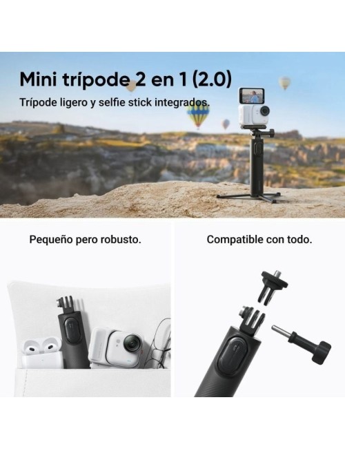 Cámara Digital Deportiva Insta360 GO Ultra Pack Creador/ 4K/ Ángulo de visión 360º/ Negra