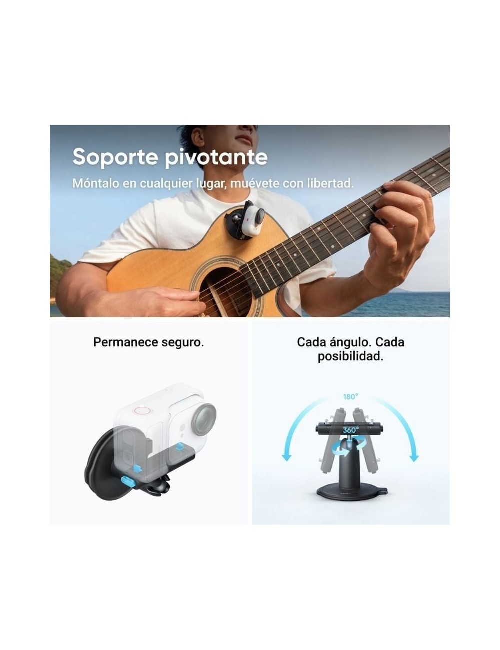 Cámara Digital Deportiva Insta360 GO Ultra Pack Creador/ 4K/ Ángulo de visión 360º/ Negra