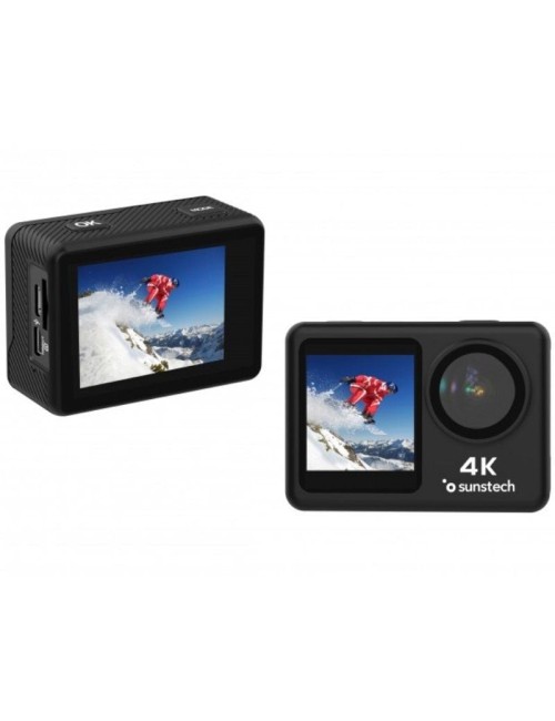 Cámara Digital Deportiva Sunstech Adventure 4K/ 16MP/ Ángulo de visión 170º/ Negra