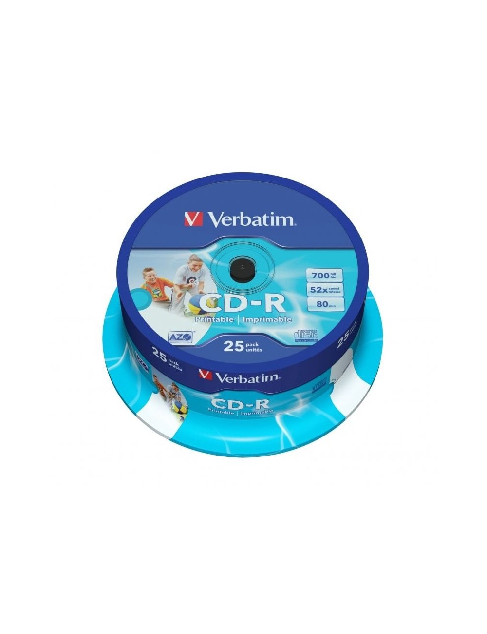 CD-R Verbatim AZO Imprimible 52X/ Tarrina-25uds