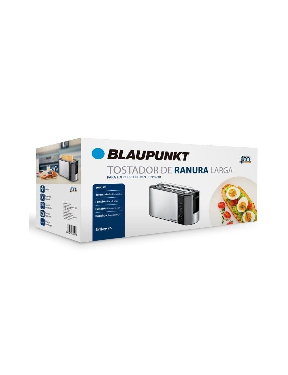 Tostador Blaupunkt BP4010/ 1000W/ Acero Inoxidable