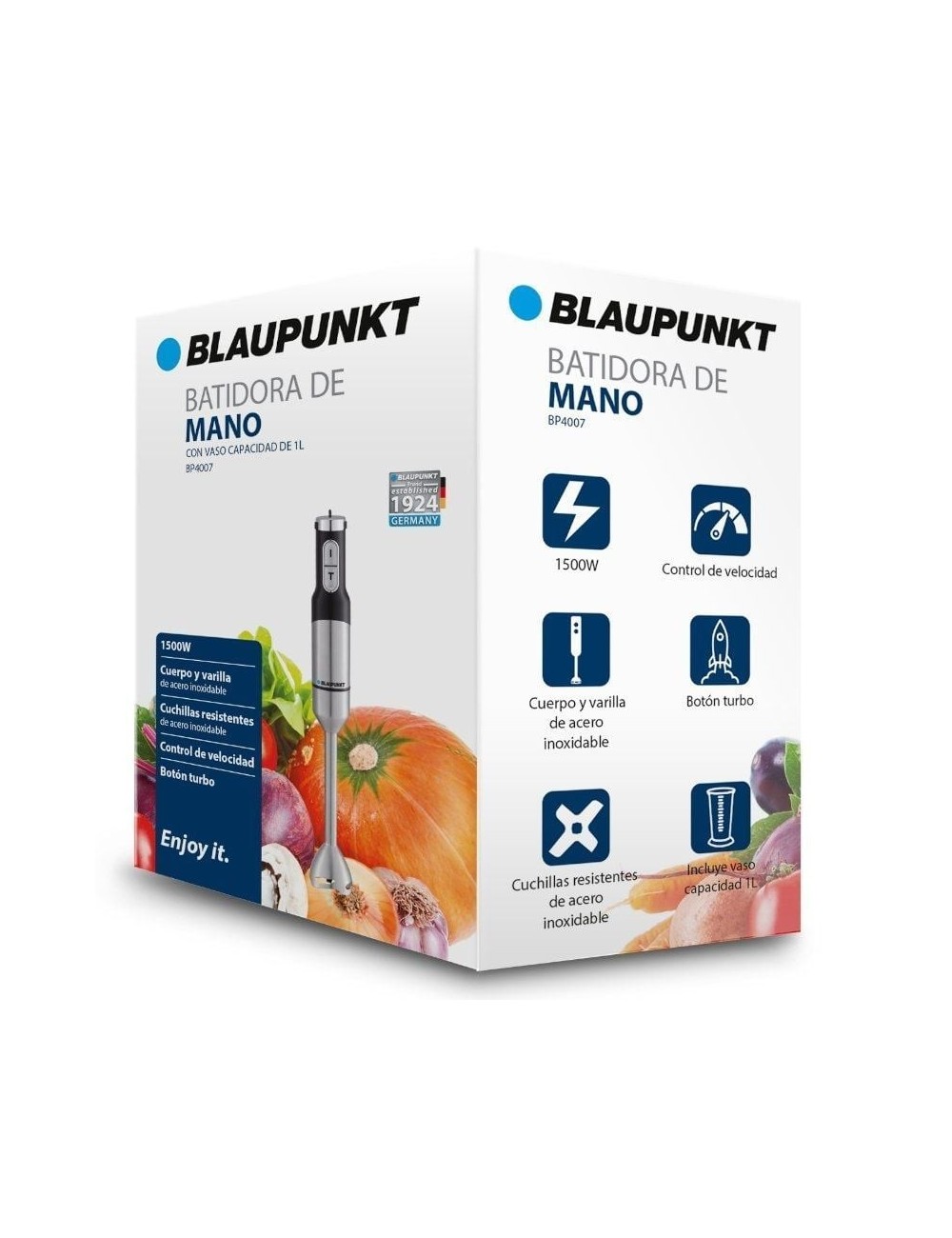 Batidora de mano Blaupunkt BP4007/ 1500W/ Capacidad 1L