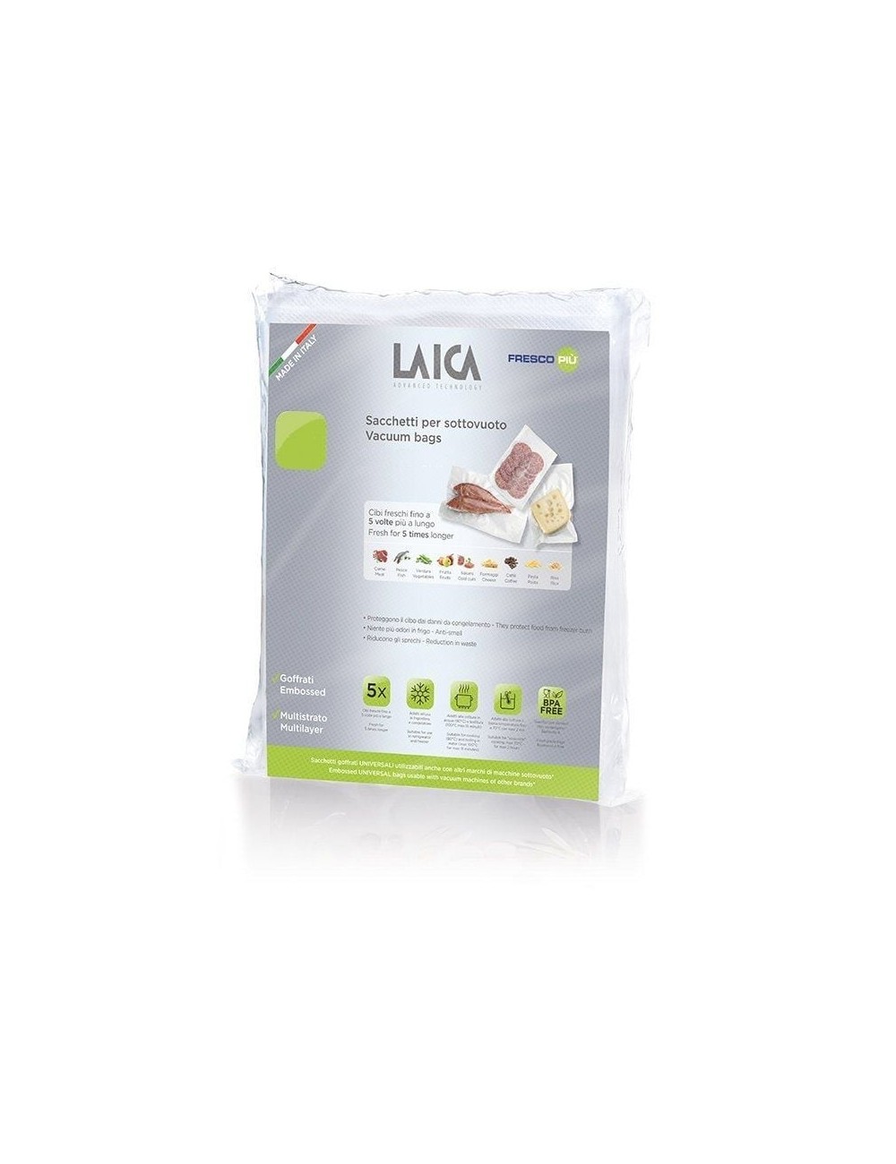 Bolsa para envasar al vacío Laica VT3501/ 20 x 28cm/ 100 bolsas