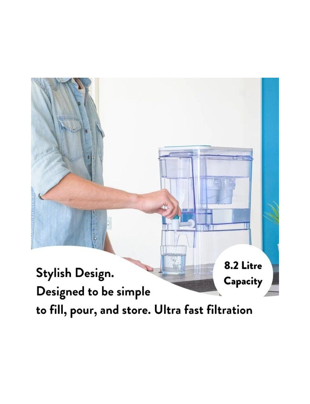 Depósito de Agua Filtrada Aqua Optima WD1000/ 8.2L/ Incluye 2 Filtros