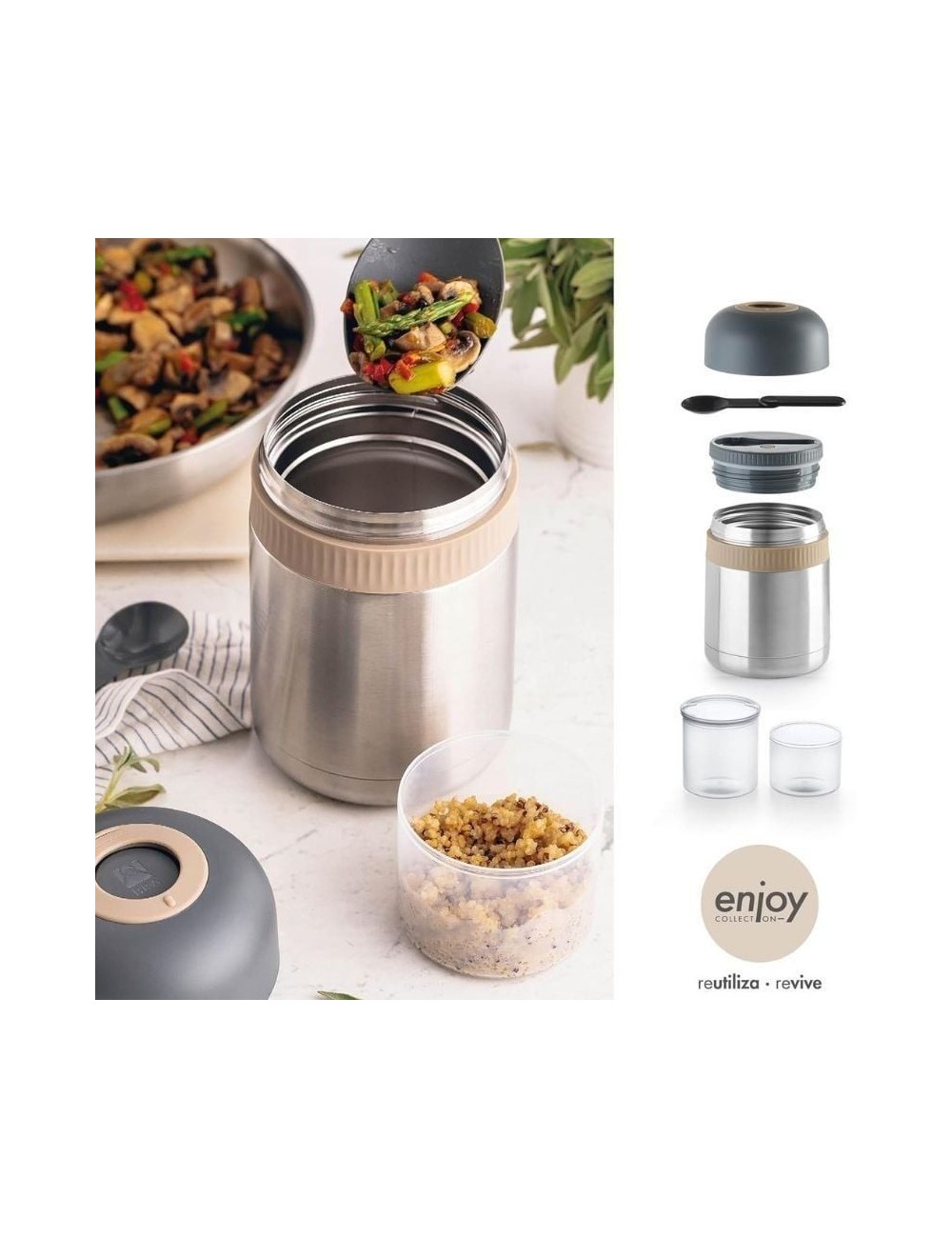 Termo Bra Enjoy Signature A196123/ Capacidad 1000ml/ para sólidos y líquidos