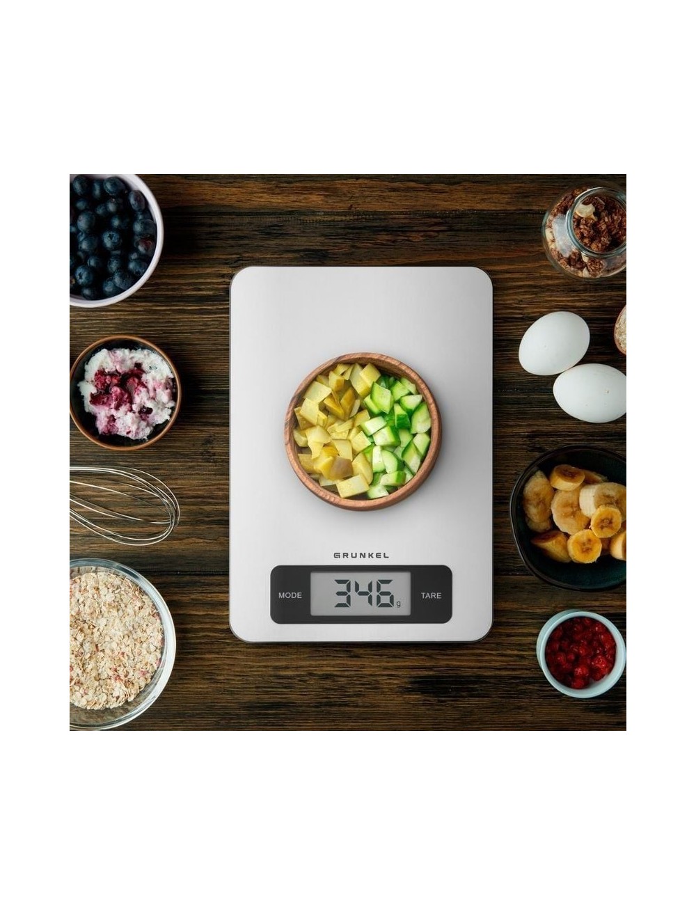 Báscula de Cocina Electrónica Grunkel BC-COOKXT/ hasta 5kg/ Plata