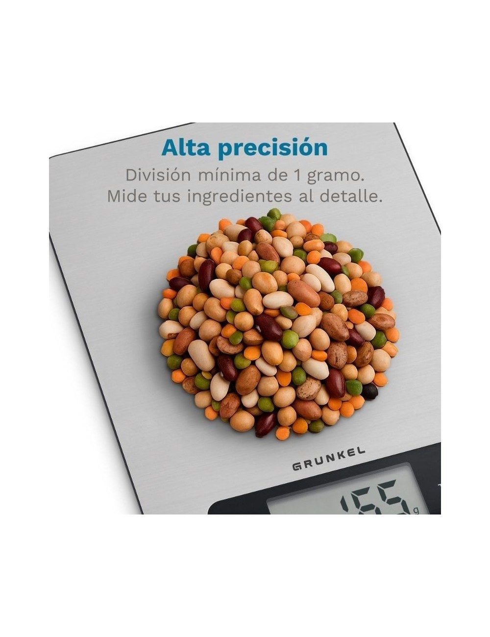 Báscula de Cocina Electrónica Grunkel BC-COOKXT/ hasta 5kg/ Plata