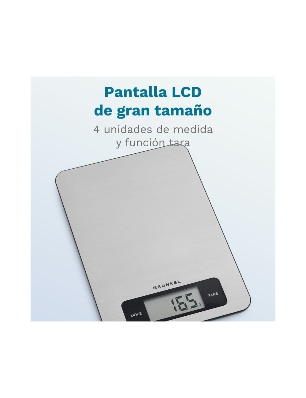 Báscula de Cocina Electrónica Grunkel BC-COOKXT/ hasta 5kg/ Plata