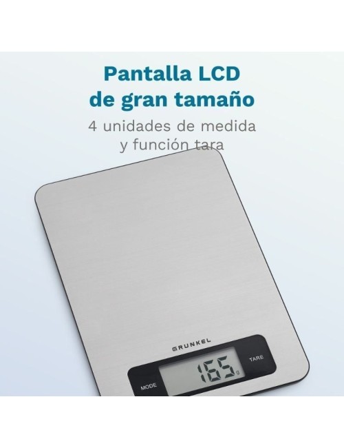 Báscula de Cocina Electrónica Grunkel BC-COOKXT/ hasta 5kg/ Plata