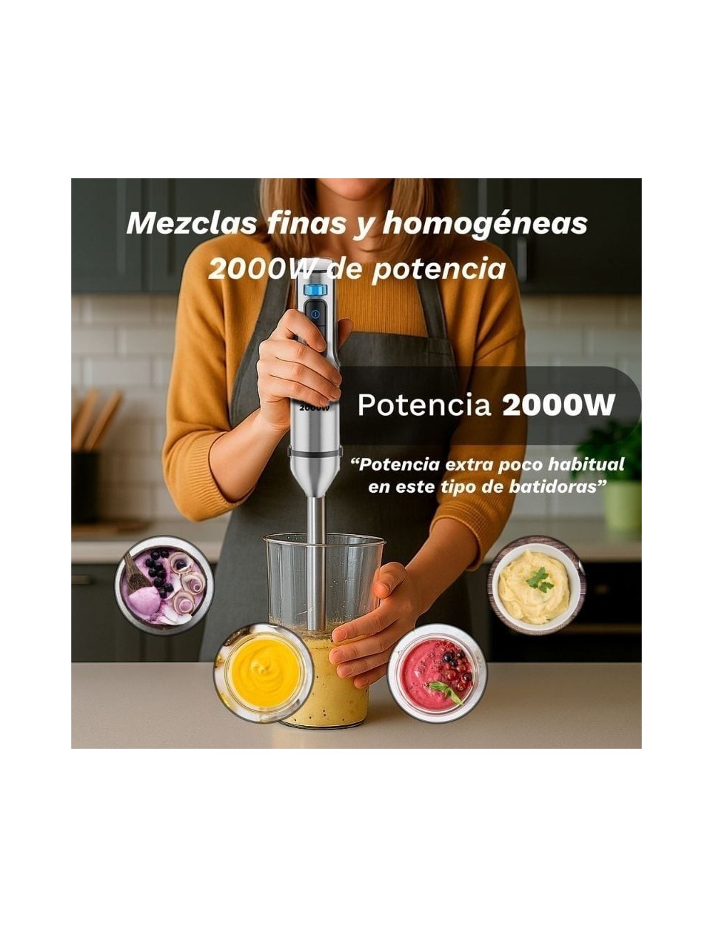 Batidora de mano Grunkel BM-2000EXTREME/ 2000W/ Capacidad 0.8L