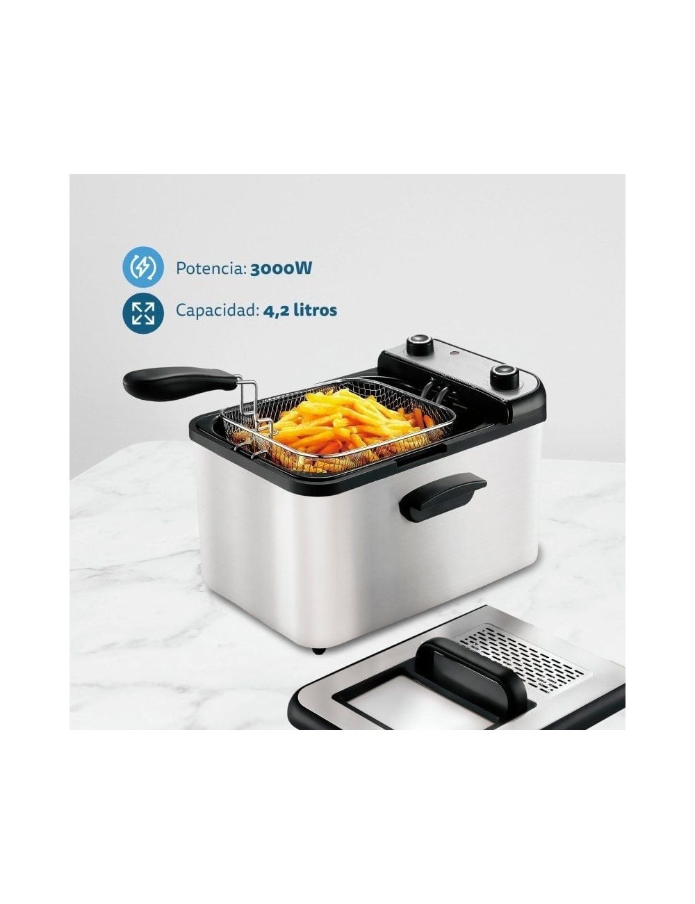 Freidora Grunkel Maxi Fry Pro/ 3000W/ Capacidad 4.2L