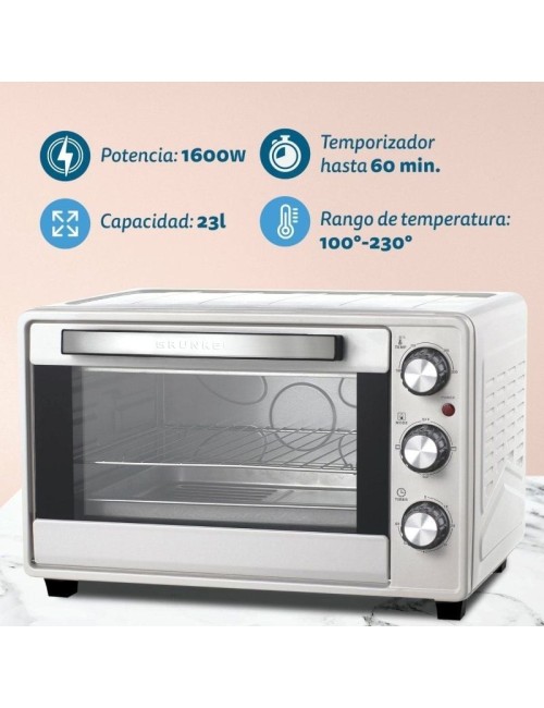 Horno de Sobremesa Grunkel HR-23SILVER/ 1600W/ Capacidad 23L/ Plata