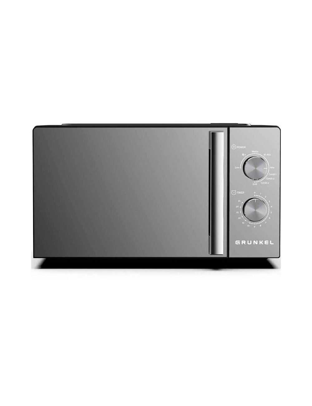 Microondas Grunkel MWG-20ESPEJO/ 800W/ Capacidad 20L/ Función Grill/ Negro