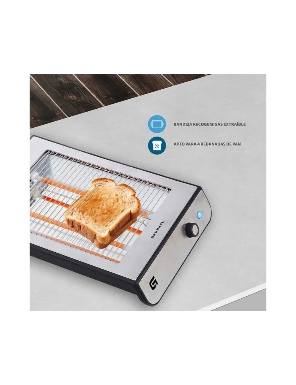 Tostador Grunkel TSP-INOX/ 600W/ Plata