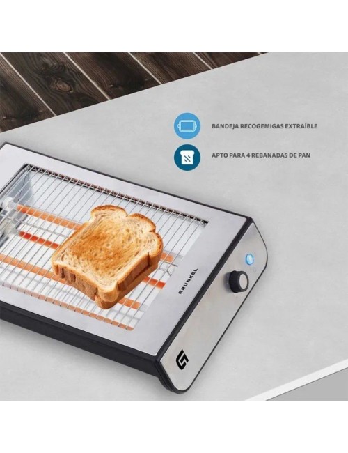 Tostador Grunkel TSP-INOX/ 600W/ Plata