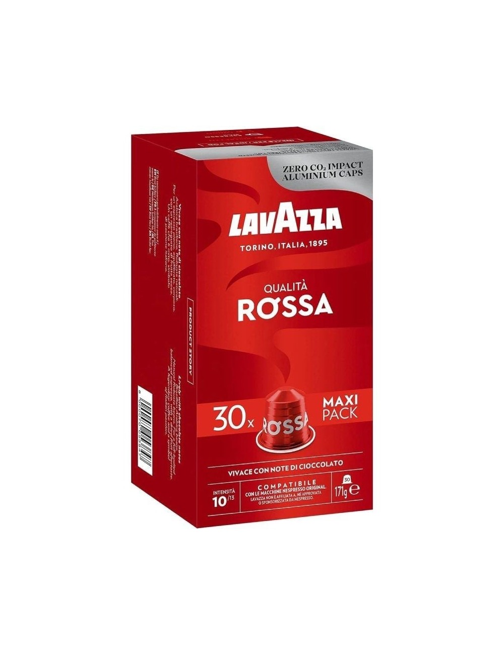 Cápsula Lavazza Qualitá Rossa para cafeteras Nespresso/ Caja de 30