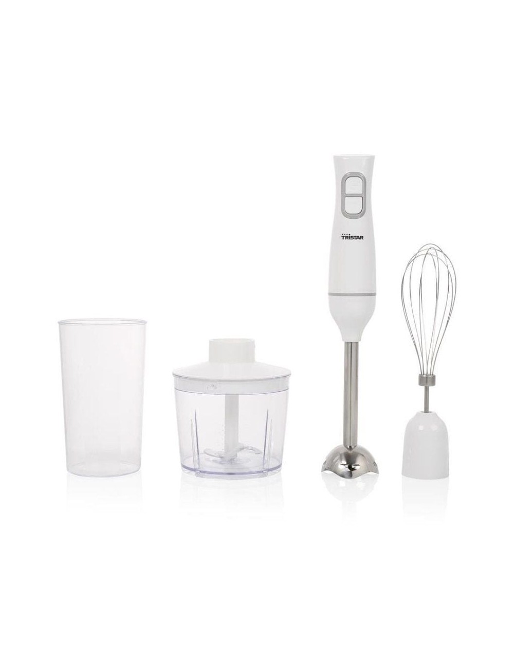Batidora de mano Tristar MX-4881/ 350W/ Incluye Varillas, Picadora y Vaso Medidor