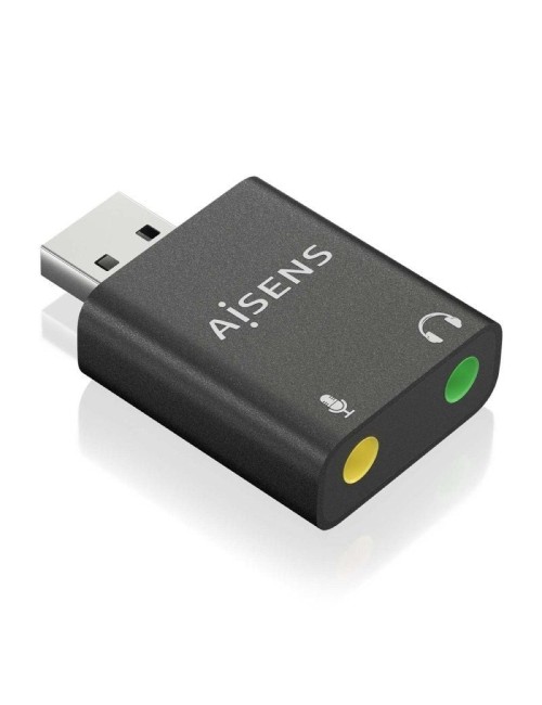 Tarjeta de Sonido Aisens A106-0768/ USB Macho - 2x Jack 3.5 Hembra