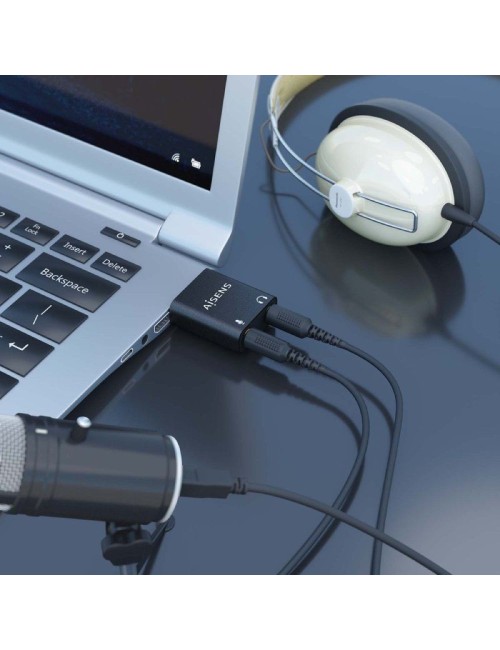 Tarjeta de Sonido Aisens A106-0768/ USB Macho - 2x Jack 3.5 Hembra