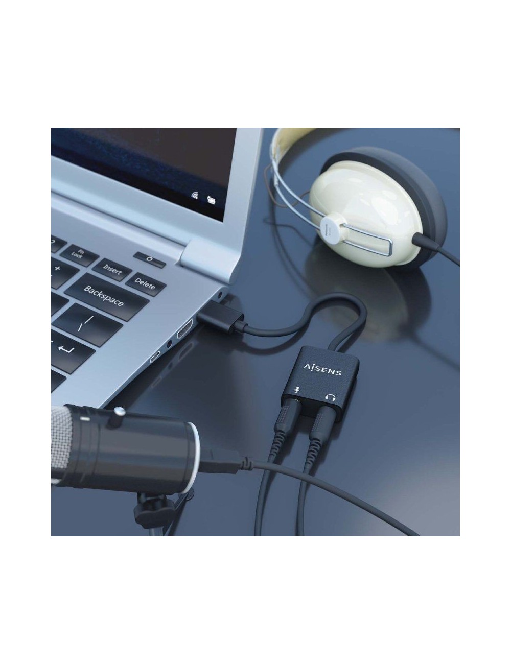 Tarjeta de Sonido Aisens A106-0769/ USB Macho - 2xJack 3.5 Hembra