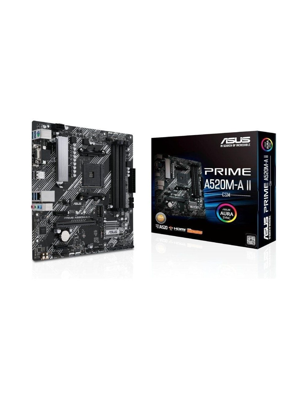 Placa Base Asus Prime A520M-A II/CSM Socket AM4/ DDR4/ PCIe 3.0/ Micro ATX