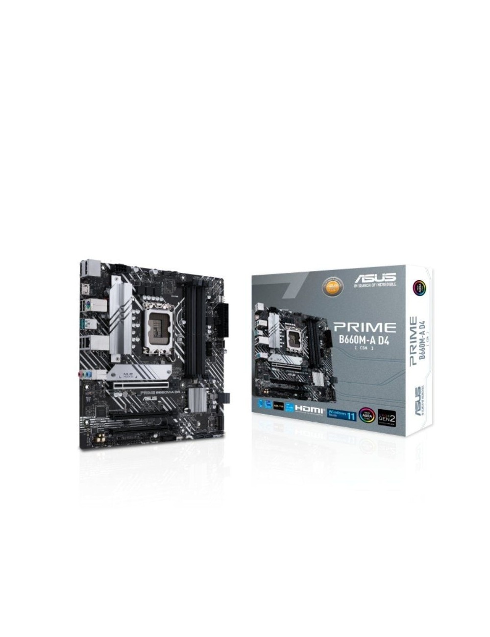 Placa Base Asus Prime B660M-A D4-CSM/ Socket 1700/ DDR4/ PCIe 4.0/ Micro ATX