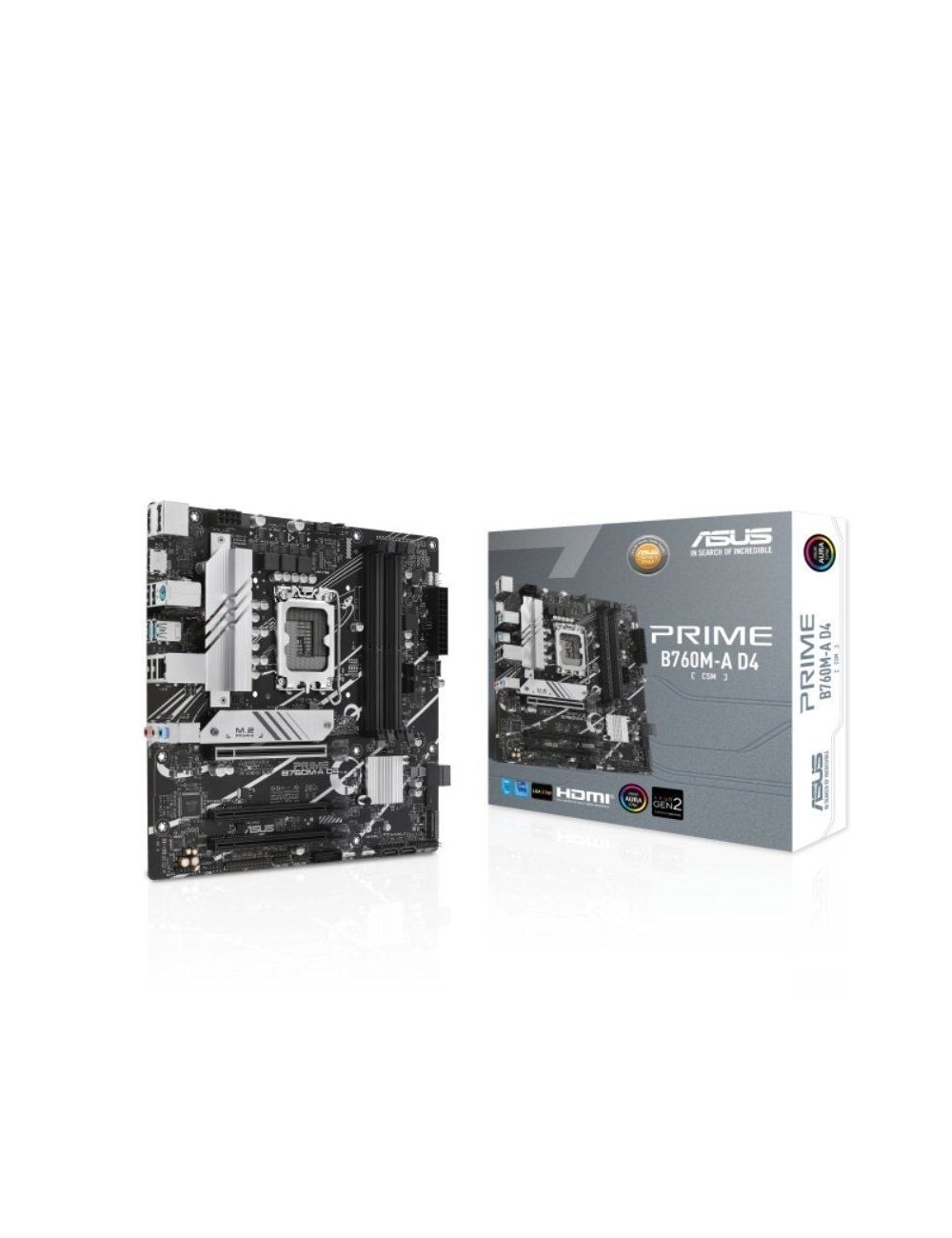 Placa Base Asus Prime B760M-A D4-CSM/ Socket 1700/ DDR4/ PCIe 4.0/ Micro ATX