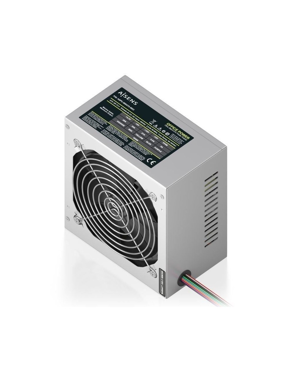 Fuente de Alimentación Aisens ASPC-500ATX-SEO/ 500W/ Ventilador 12cm