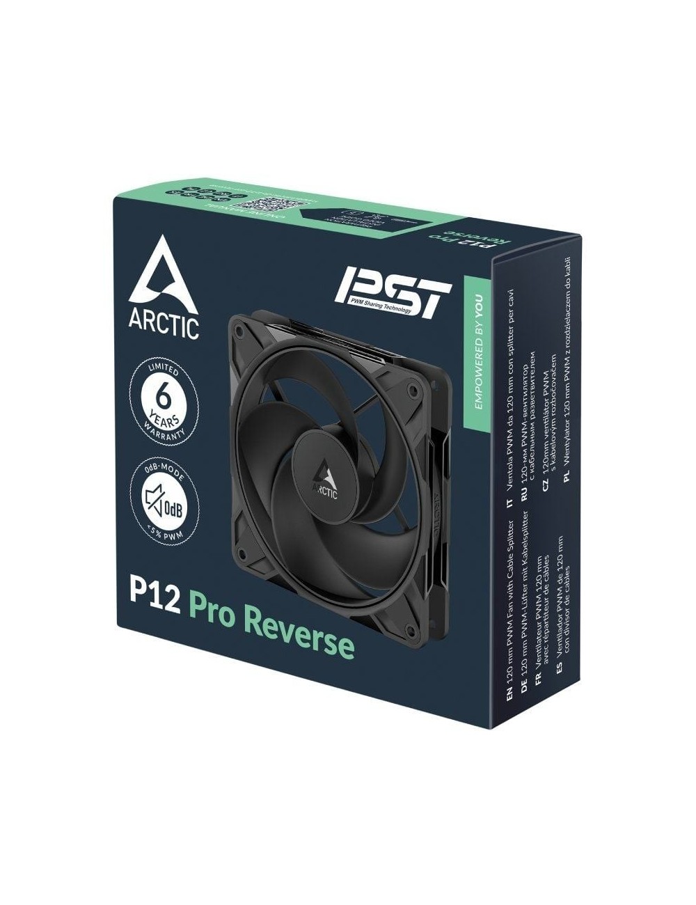 Ventilador Arctic P12 Pro Reverse/ 12cm/ Negro