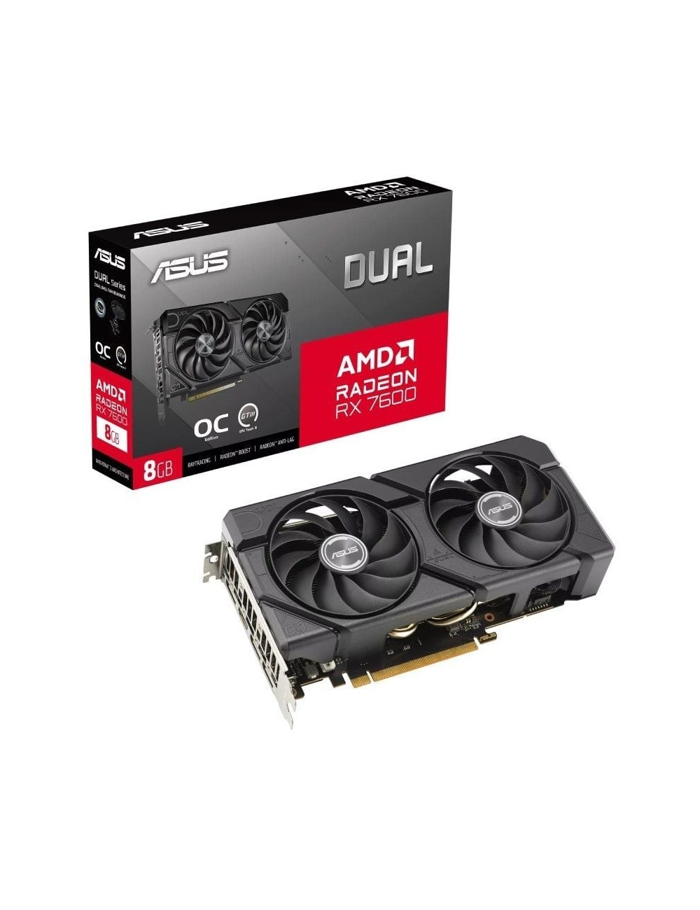 Tarjeta Gráfica Asus Dual Radeon RX 7600 EVO OC/ 8GB GDDR6