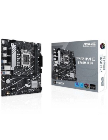 Placa Base Asus Prime B760M-R D4 Socket 1700/ DDR4/ PCIe 4.0/ Micro ATX