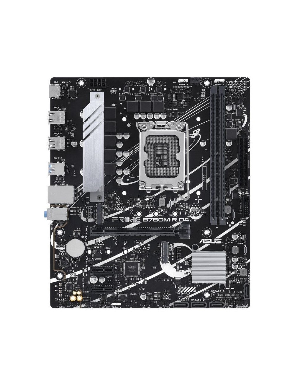 Placa Base Asus Prime B760M-R D4 Socket 1700/ DDR4/ PCIe 4.0/ Micro ATX