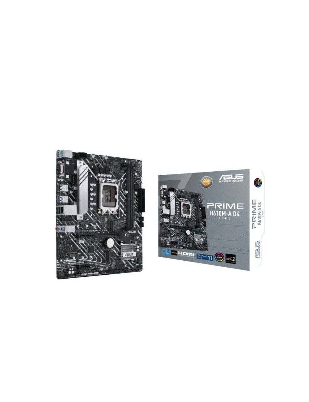 Placa Base Asus Prime H610M-A D4-CSM/ Socket 1700/ DDR4/ PCIe 4.0/ Micro ATX