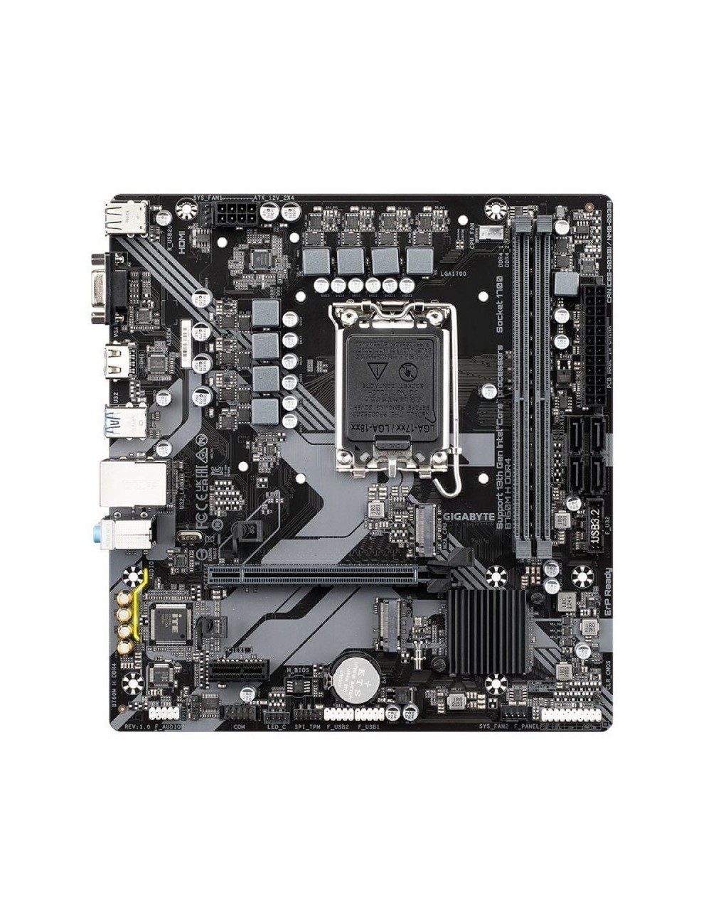 Placa Base Gigabyte B760M H DDR4 Socket 1700/ DDR4/ PCIe 4.0/ Micro ATX