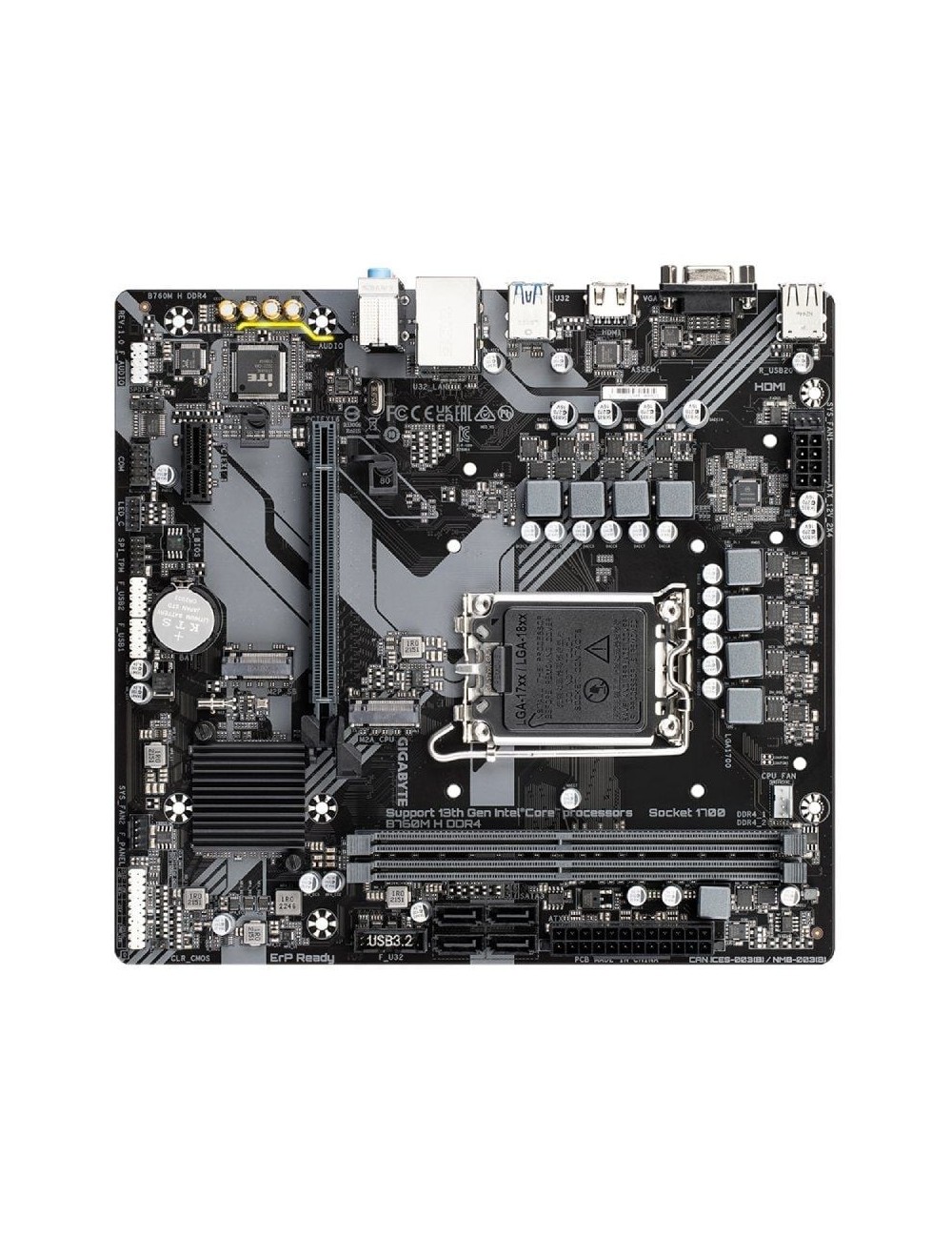 Placa Base Gigabyte B760M H DDR4 Socket 1700/ DDR4/ PCIe 4.0/ Micro ATX