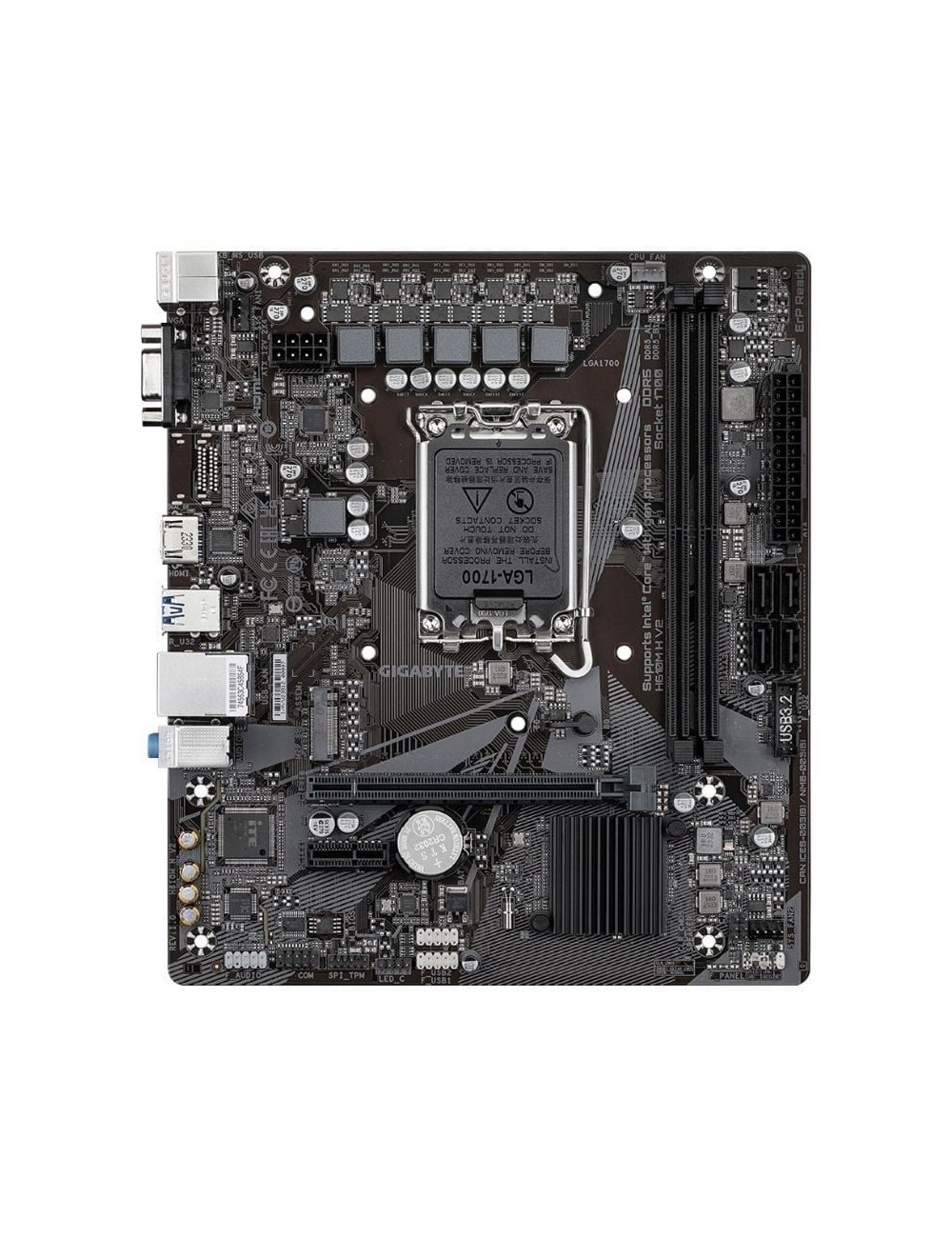 Placa Base Gigabyte H610M H V2 Socket 1700/ DDR5/ PCIe 4.0/ Micro ATX