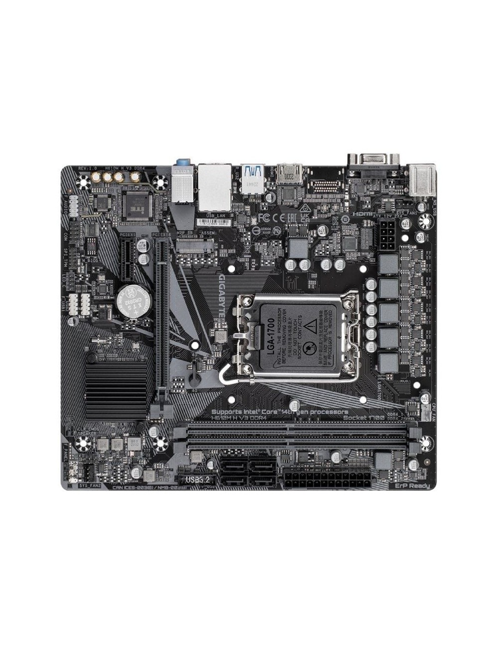 Placa Base Gigabyte H610M H V3 DDR4 Socket 1700/ DDR4/ PCIe 4.0/ Micro ATX