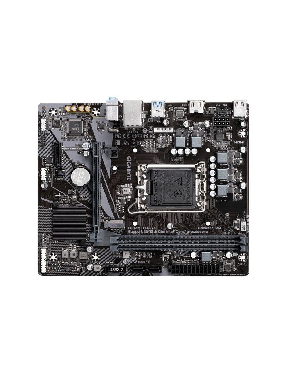Placa Base Gigabyte H610M K DDR4 Socket 1700/ DDR4/ PCIe 4.0/ Micro ATX
