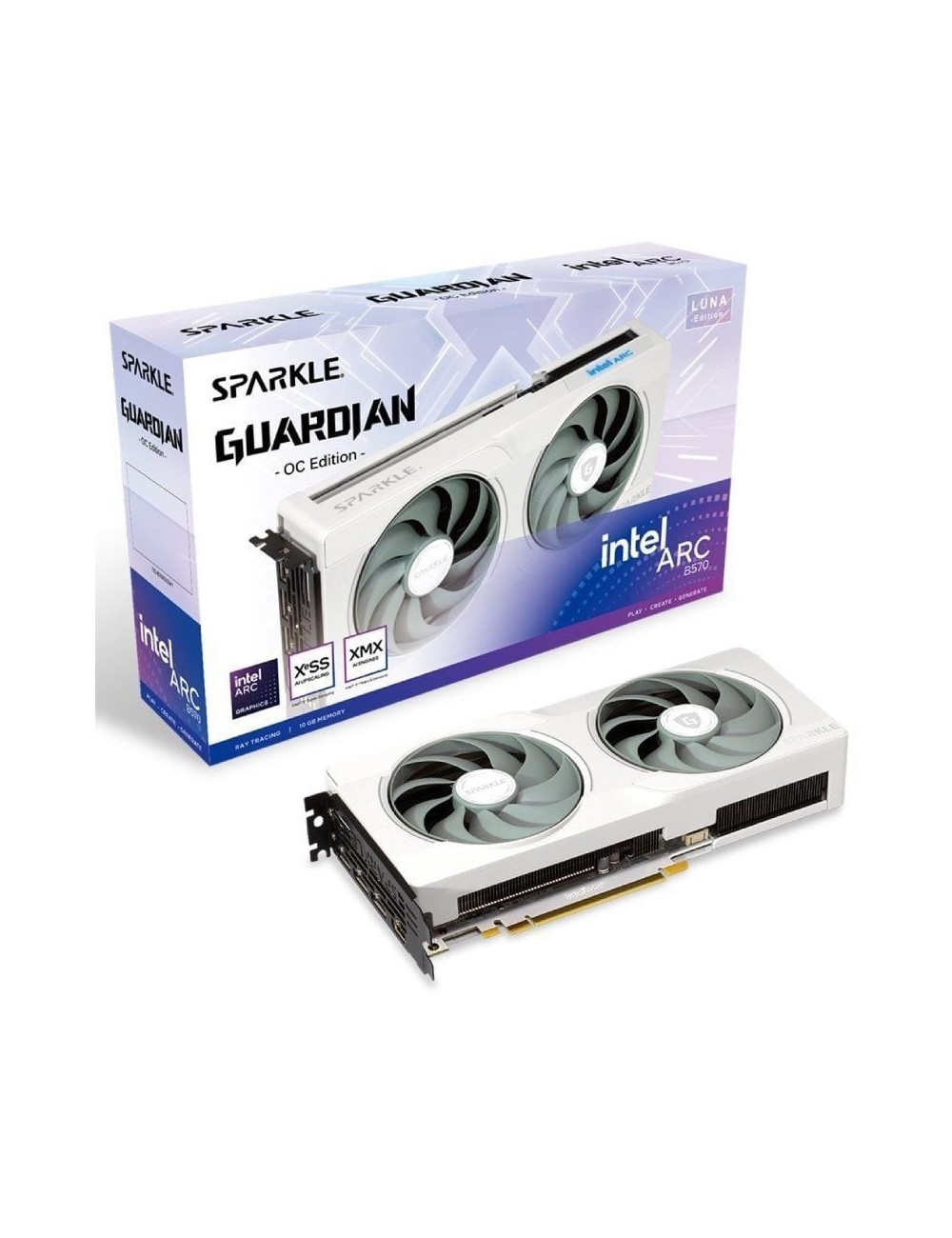 Tarjeta Gráfica Sparkle Intel Arc B570 Guardian Luna OC Edition/ 10GB GDDR6