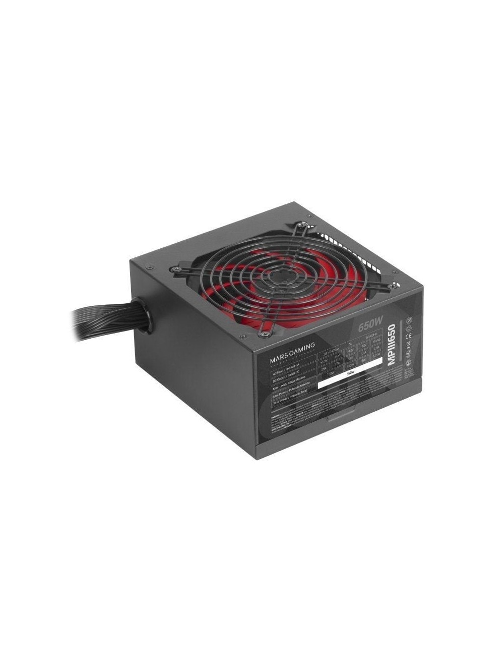Fuente de Alimentación Mars Gaming MPIII650/ 650W/ Ventilador 12cm