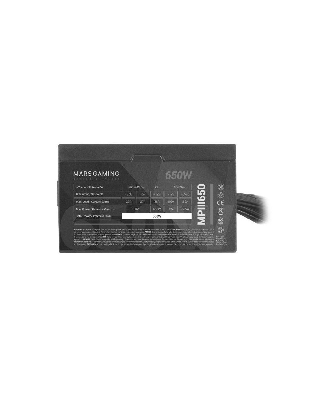 Fuente de Alimentación Mars Gaming MPIII650/ 650W/ Ventilador 12cm