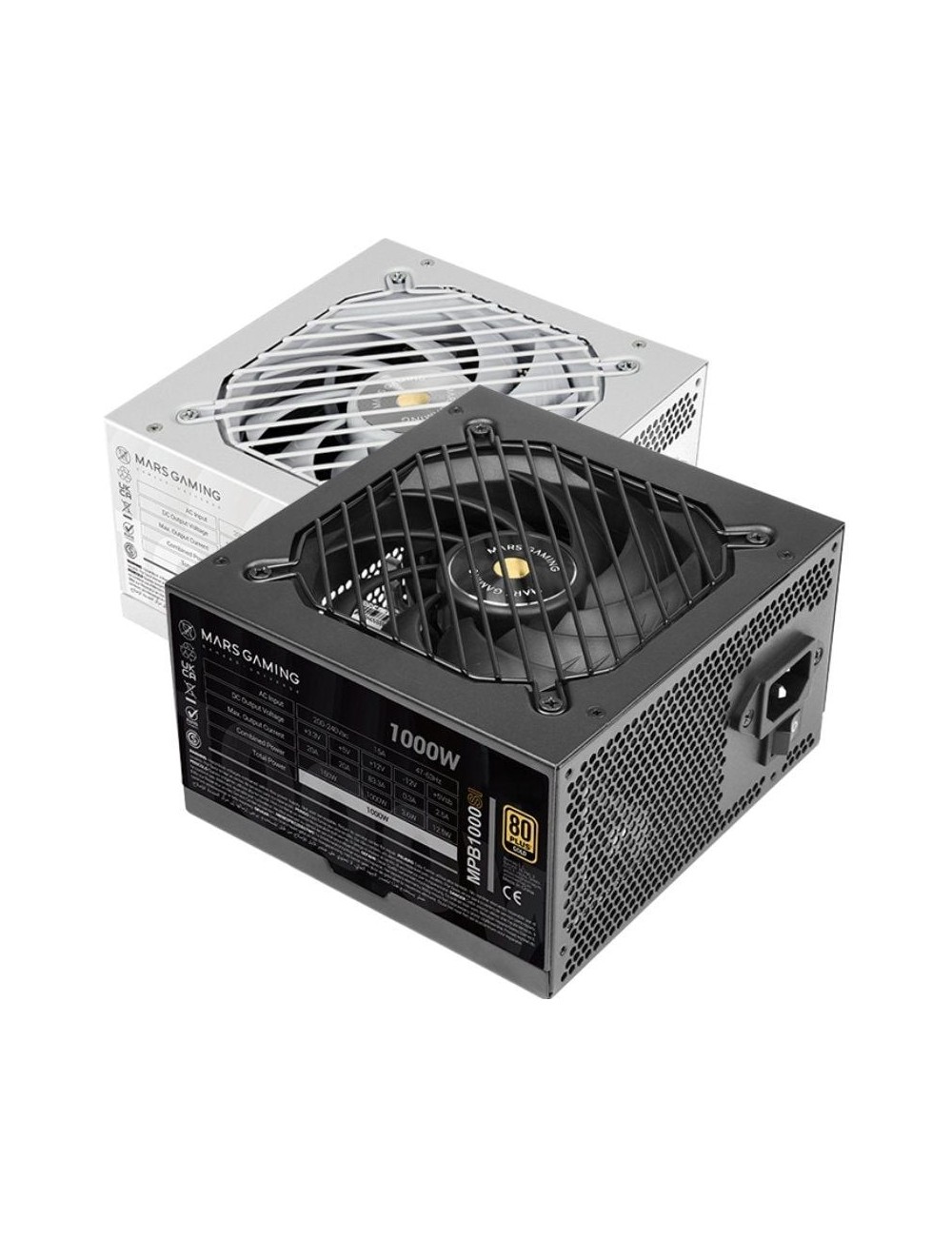 Fuente de Alimentación Mars Gaming MPB1000SI/ 1000W/ Ventilador 12cm/ 80 Plus Gold