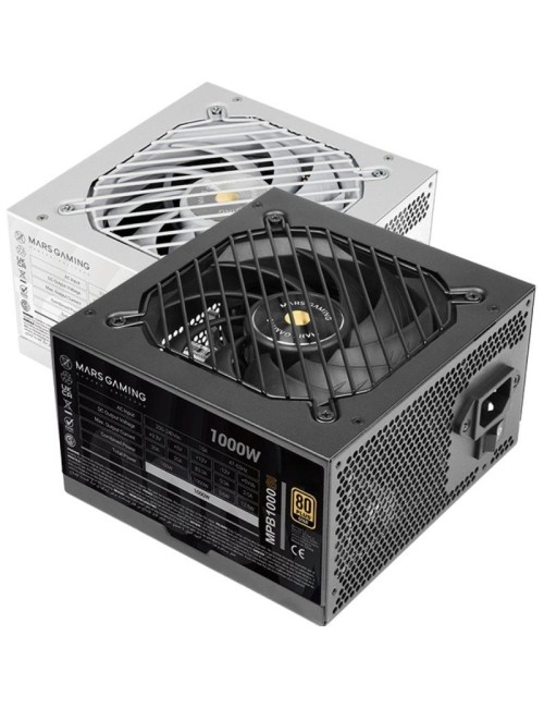 Fuente de Alimentación Mars Gaming MPB1000SI/ 1000W/ Ventilador 12cm/ 80 Plus Gold
