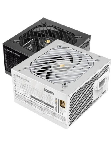 Fuente de Alimentación Mars Gaming MPB1000SI/ 1000W/ Ventilador 12cm/ 80 Plus Gold/ Blanca