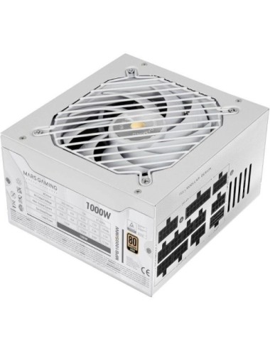 Fuente de Alimentación Mars Gaming MPB1000SIM/ 1000W/ Ventilador 14cm/ ATX 3.1/ PCIe 5.1/ 80 Plus Gold/ Blanca