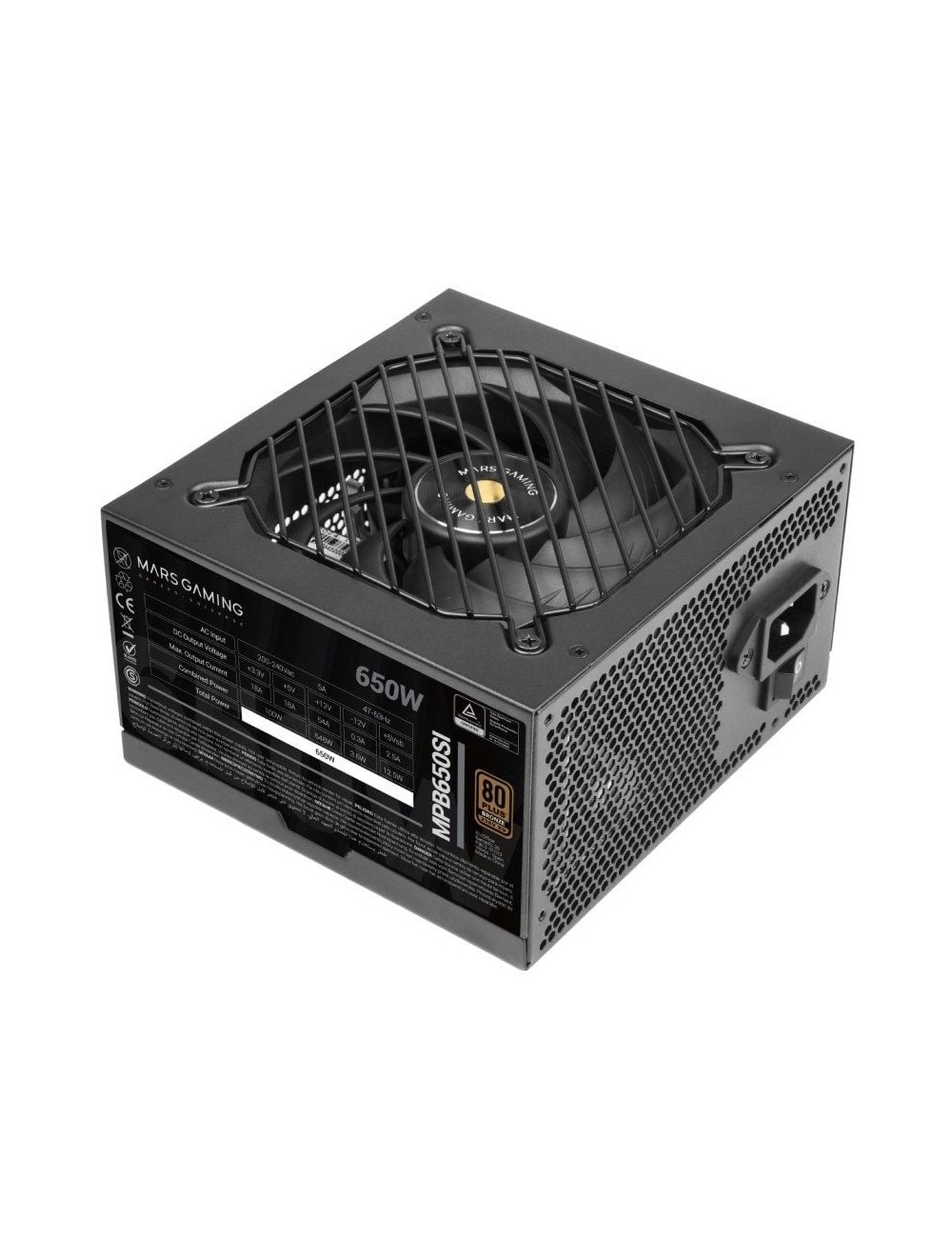 Fuente de Alimentación Mars Gaming MPB650SI/ 650W/ Ventilador 12cm/ 80 Plus Bronze