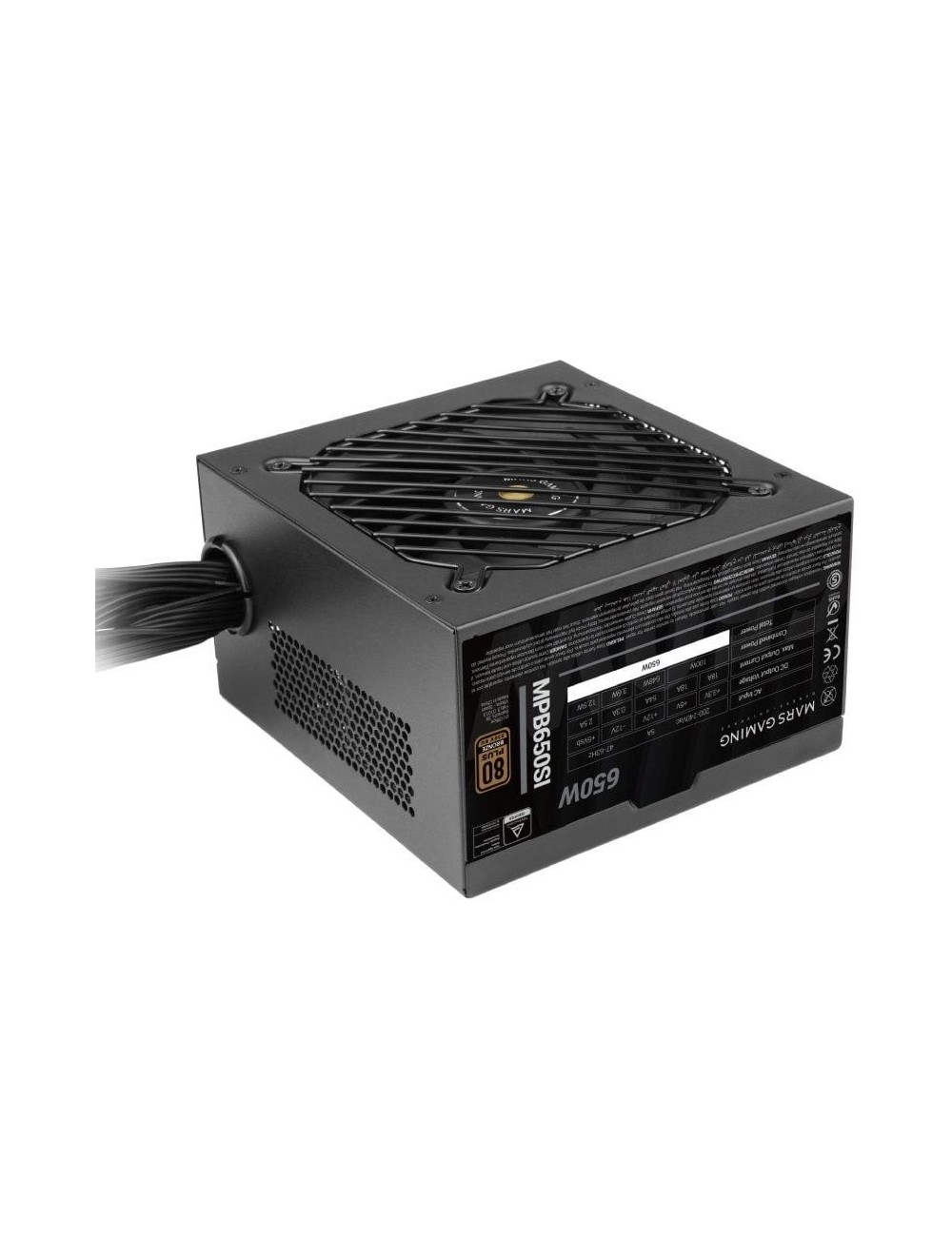 Fuente de Alimentación Mars Gaming MPB650SI/ 650W/ Ventilador 12cm/ 80 Plus Bronze