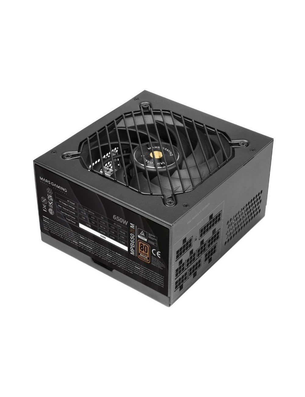 Fuente de Alimentación Mars Gaming MPB650SIM/ 650W/ Ventilador 12cm/ 80 Plus Bronze